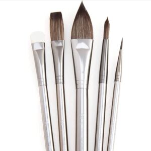 Royal and Langnickel Zen 5 Piece Watercolour Pointed Oval Variety Paint Brush Set