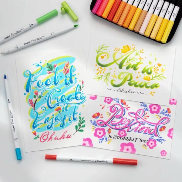 Ohuhu 60 colors water based marker set - Brush & Fineliner - Image 3