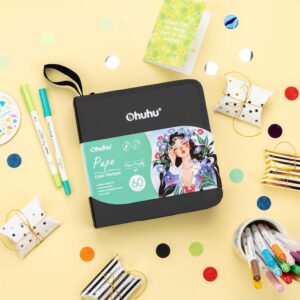 Ohuhu 60 colors water based marker set – Brush & Fineliner