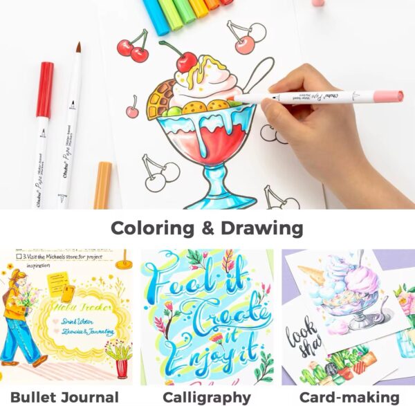 Ohuhu 60 colors water based marker set - Brush & Fineliner - Image 4