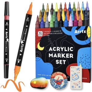 Arrtx acrylic paint marker set of 32 colors brush and fine nib