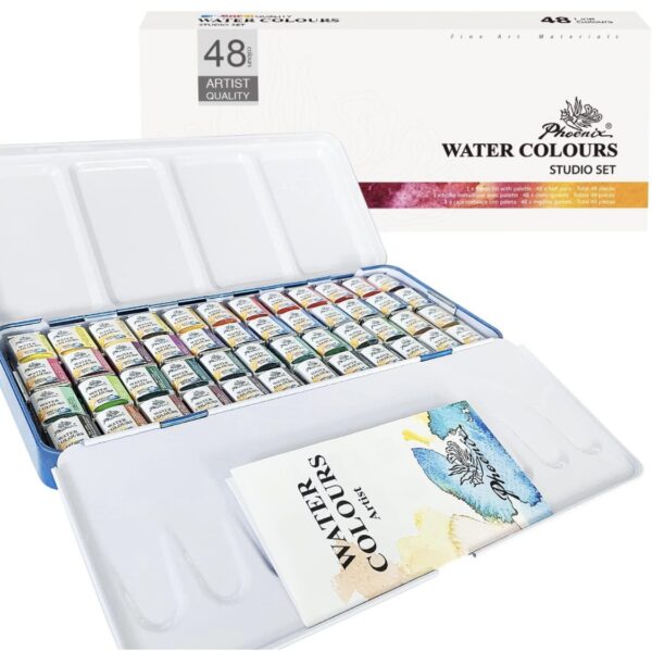 Phoenix 48 Colors Half Pan Artist Grade Watercolor Set - Image 3