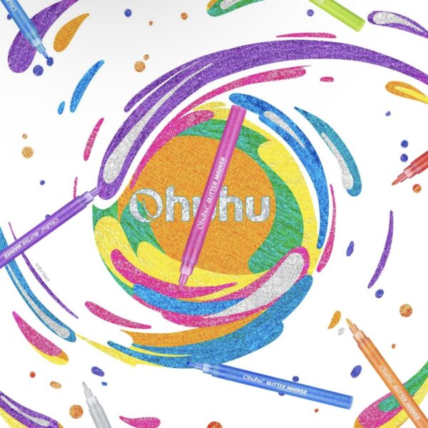 Ohuhu glitter markers 12 colors - Image 3