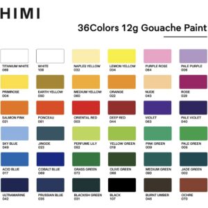 HIMI Gouache Paint Set 36 Colors 12g
