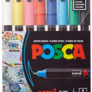UNI POSCA PC-1MR Extra Fine 0.7 mm, 8 Colors