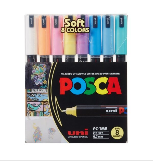 UNI POSCA MI-PC1MR-S-08C Extra Fine 0.7 mm, 8 Soft Colors - Image 6
