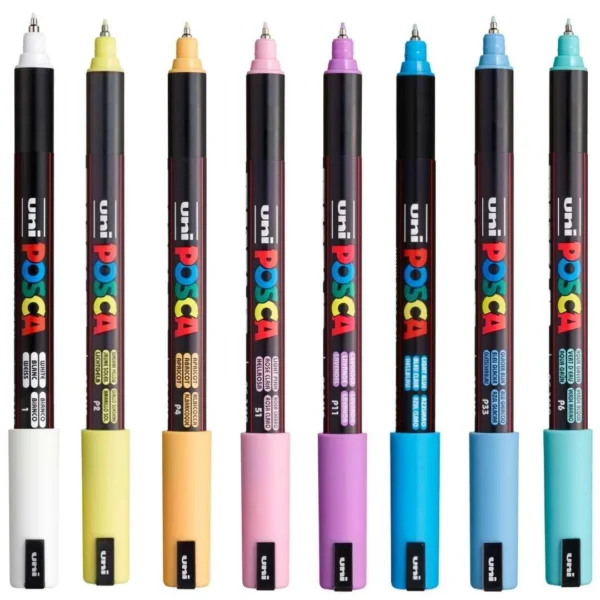 UNI POSCA MI-PC1MR-S-08C Extra Fine 0.7 mm, 8 Soft Colors