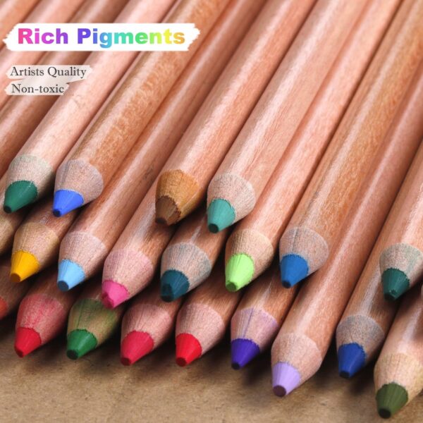 KALOUR 72pcs Soft Pastel Colored Pencils in tin box - Image 11