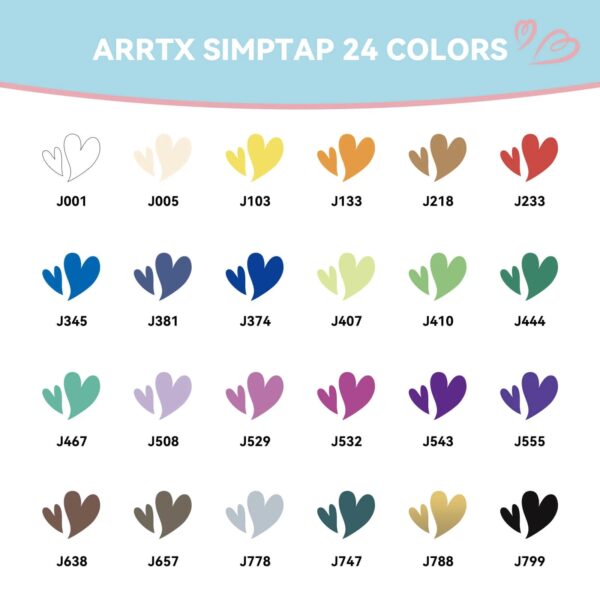 Arrtx Simptap Acrylic Marker 24 Colors Top Valve Action Paint Pen - Image 2
