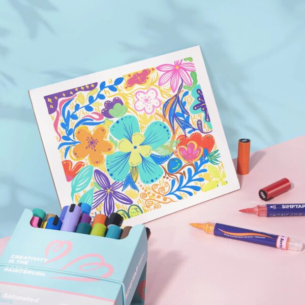 Arrtx Simptap Acrylic Marker 24 Colors Top Valve Action Paint Pen - Image 9