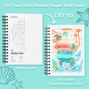 Ohuhu Double Sided Marker Pad Bleedproof 7.6″x10″ Spiral Bound