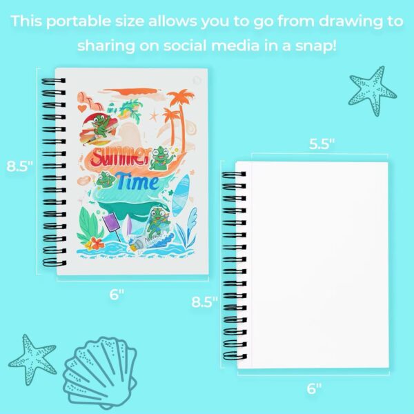 Ohuhu Double Sided Marker Pad Bleedproof 8.5″x5.5″ Spiral Bound - Image 5