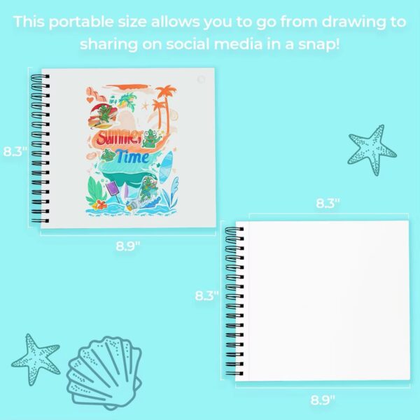 Ohuhu Double Sided Marker Pad Bleedproof 8.9″x8.3″ Spiral Bound - Image 5