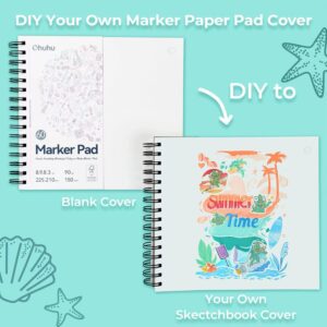 Ohuhu Double Sided Marker Pad Bleedproof 8.9″x8.3″ Spiral Bound
