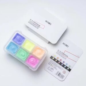 HIMI 23ML 6 FLUORESCENT COLORS GLOW IN THE DARK GOUACHE PAINT SET