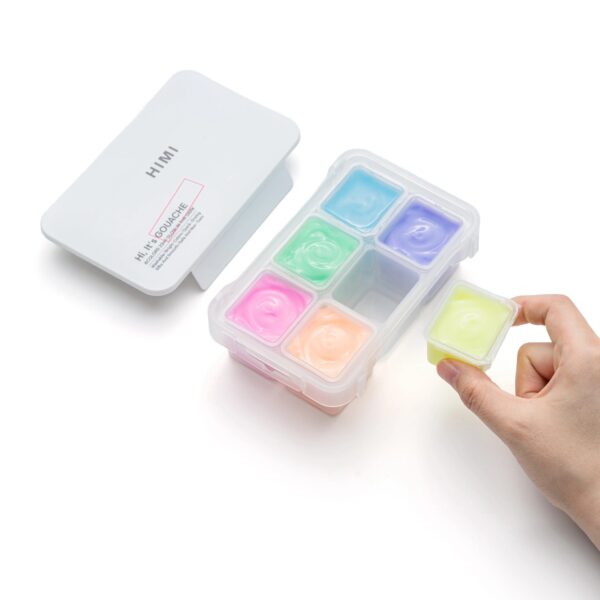 HIMI 23ML 6 FLUORESCENT COLORS GLOW IN THE DARK GOUACHE PAINT SET - Image 4