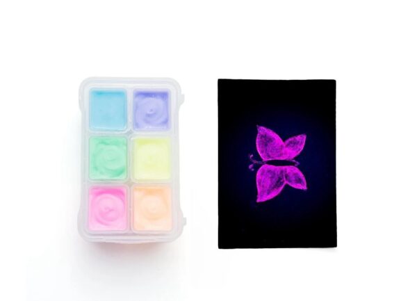 HIMI 23ML 6 FLUORESCENT COLORS GLOW IN THE DARK GOUACHE PAINT SET - Image 5