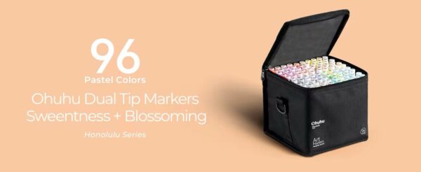 Ohuhu Honolulu 96 Pastel Colors Alcohol Art Markers – Sweetness & Blossoming - Image 8
