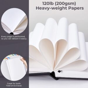 Ohuhu Mix Media Pad – 10.8″x8.3″, 120 llb/200 GSM Heavyweight Papers, 78 Sheets/156 Pages