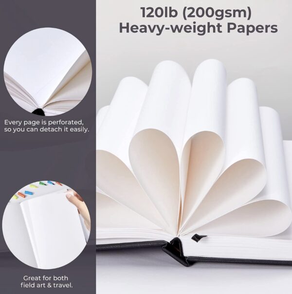 Ohuhu Mix Media Pad - 10.8"x8.3", 120 llb/200 GSM Heavyweight Papers, 78 Sheets/156 Pages - Image 2