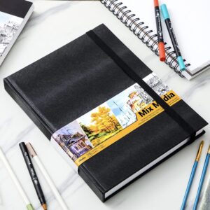Ohuhu Mix Media Pad - 10.8"x8.3", 120 llb/200 GSM Heavyweight Papers, 78 Sheets/156 Pages