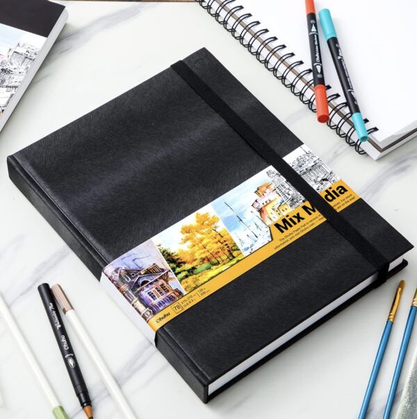 Ohuhu Mix Media Pad - 10.8"x8.3", 120 llb/200 GSM Heavyweight Papers, 78 Sheets/156 Pages