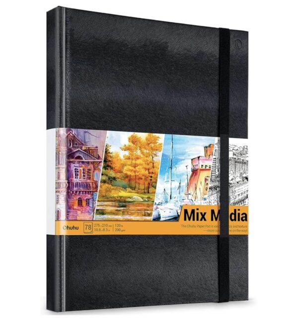 Ohuhu Mix Media Pad - 10.8"x8.3", 120 llb/200 GSM Heavyweight Papers, 78 Sheets/156 Pages - Image 6