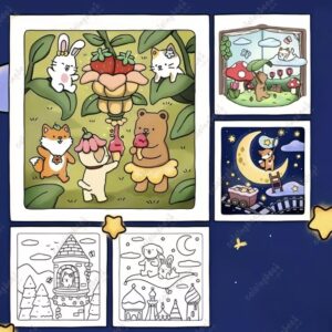Fuzzy Tales Coloring Book